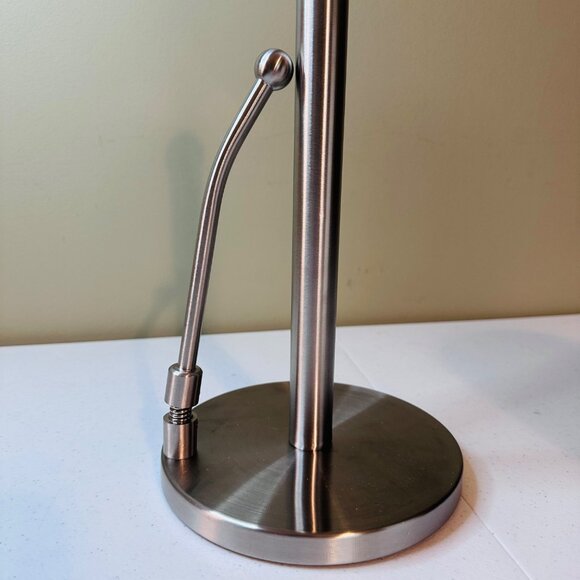 Brushed Stainless Steel Paper Towel Holder Spring-Loaded Arm For Easy Tearing - Picture 3 of 7